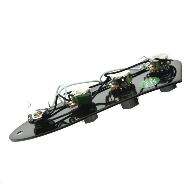 KAISH Fully Loaded Control Plate Pre-Wired Control Plate with Wiring Harness for Jazz J Bass Black - Image 5
